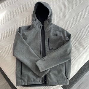 North Face Grey Apex Bionic Jacket with Hood. Size M.